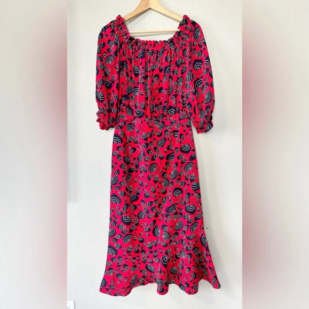 SALONI Grace Silk Off the Shoulder Dress - Picture 5 of 14